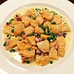 recette Gnocchi à la patate douce avec sauce crémeuse et petits pois