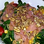 recette Salade mâche saumon noix