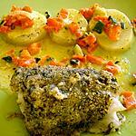 recette CABILLAUD EN CROUTE D'HERBES SAUCE AU CHAMPAGNE
