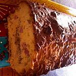recette Cake à la farine de pois chiche dès de jambon emmental et olive verte haché
