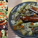 recette Saucisses Montbéliard au symphonie de légumes.