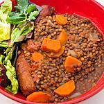 recette Saucisses fumées aux lentilles