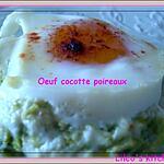 recette Oeufs cocottes sur fondue de poireaux