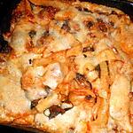 recette Macaroni long, boeuf,épinard et provolone gratiné