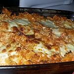 recette Gratin de pâtes au blanc de dinde et a la mozzarella