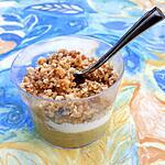 recette Verrines courgette, chèvre, crumble