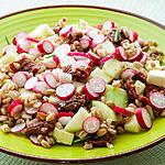 recette Salade de blé aux radis, tomates confites, concombre et fêta