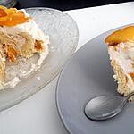 recette Gâteau roulé au mascarpone et a la pêche