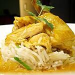 recette Coquelet à l'orange & oignons nouveaux, riz basmati...