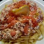 recette Tagliatelles au saumon fumé, crème, fromage blanc, citron et herbes aromatiques