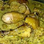 recette Tajine de poulet a la crème et aux citrons confit et aux olives