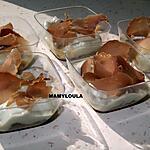 recette Verrines Poires/roquefort/bacon