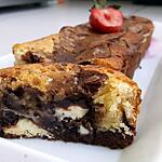 recette Brownie marbré aux deux chocolats et Kinder maxi