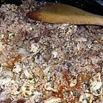 recette Poêlée de boulgour a la dinde, chorizo et champignons de Paris