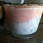 recette VERRINE  A  LA  CREME  DE  SAUMON  FUMEE  ET  FAISSELLE