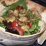 recette Salade de blancs de dinde au lait de coco, curry vert et citronnelle dans son saladier wrap
