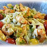 recette Tagliatelles aux crevettes sauce figues de Barbarie