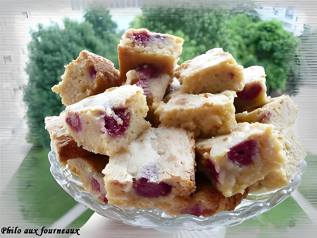 recette Brownies au chocolat blanc & aux framboises