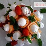 recette Bouquet de melon mozarella et jambon de Parme