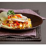 recette CURRY DE DORADE ET SURIMI AU LAIT DE COCO ET POIVRONS