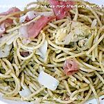 recette Spaghetti au pesto ail des ours et cœurs d’artichaut