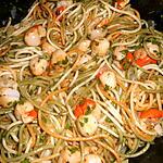 recette Spaghetti tricolor aux pétoncles