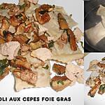 recette RAVIOLI CEPES FOIE GRAS CUISINES