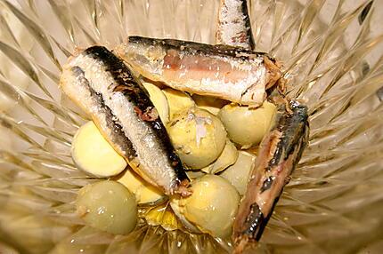 Recette d'Oeufs Mimosa à la sardine, sans mayonnaise.