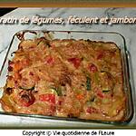 recette Gratin de légumes, féculent et jambon