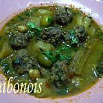 recette Tajine de Topinambour, au cardon et aux boulettes de viande - spécialité Bônoise (Annaba)