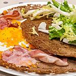 recette Galette poitrine fumée, oeuf et mimolette