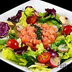 recette Tartare de Saumon, Salade Mixte