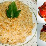 recette RISOTTO AUX PETITS LEGUMES ET OEUFS DURS A LA TOMATE