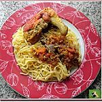 recette Cari de poulet, curcuma - gingembre, sur un lit de fettuccini