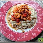 recette Crevettes pimentées sur un lit de riz parfumé