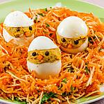 recette Salade de carottes au céleri et oeufs farcis aux sardines