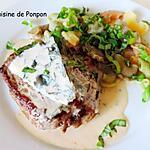 recette Steak parfumé au bleu de chèvre et cuit à basse température