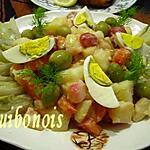 recette Salade chaude printanière,vinaigrette à l'huile d'olive et au citron.