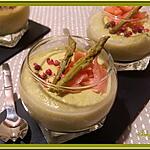 recette Verrines de mousse d'asperge à la truite fumée