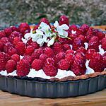 recette Tarte aux framboises sur crème fouettée