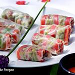 recette Pique-nique avec les doigts: rouleau de printemps et sa vinaigrette