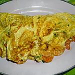 recette Omelette aux crevettes roses