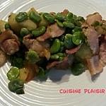 recette Salade de pdt rissolées, lard et fèves des marais