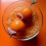 recette Soupe froide au melon basilic et sa brochette au jambon de Parme