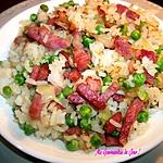 recette Riz Chauffé aux Lardons et Petit Pois (spécialité de mon île 974 RÉUNION)