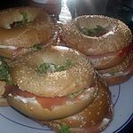 recette Sandwichs Bagels a la truite fumé