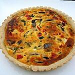 Tarte de légumes rissolés et  harengs fûmés sur une pâte brisée  maison au cumin