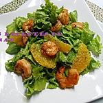 recette Salade de crevettes-laitue-orange