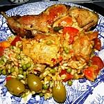 recette Cuisse de lapin accompagné de riz et légumes
