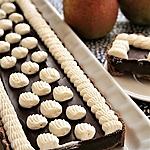 recette Tarte à la gelée de poires, chocolat, chantilly, bio {sans gluten / sans oeufs / sans lait / végétalien}